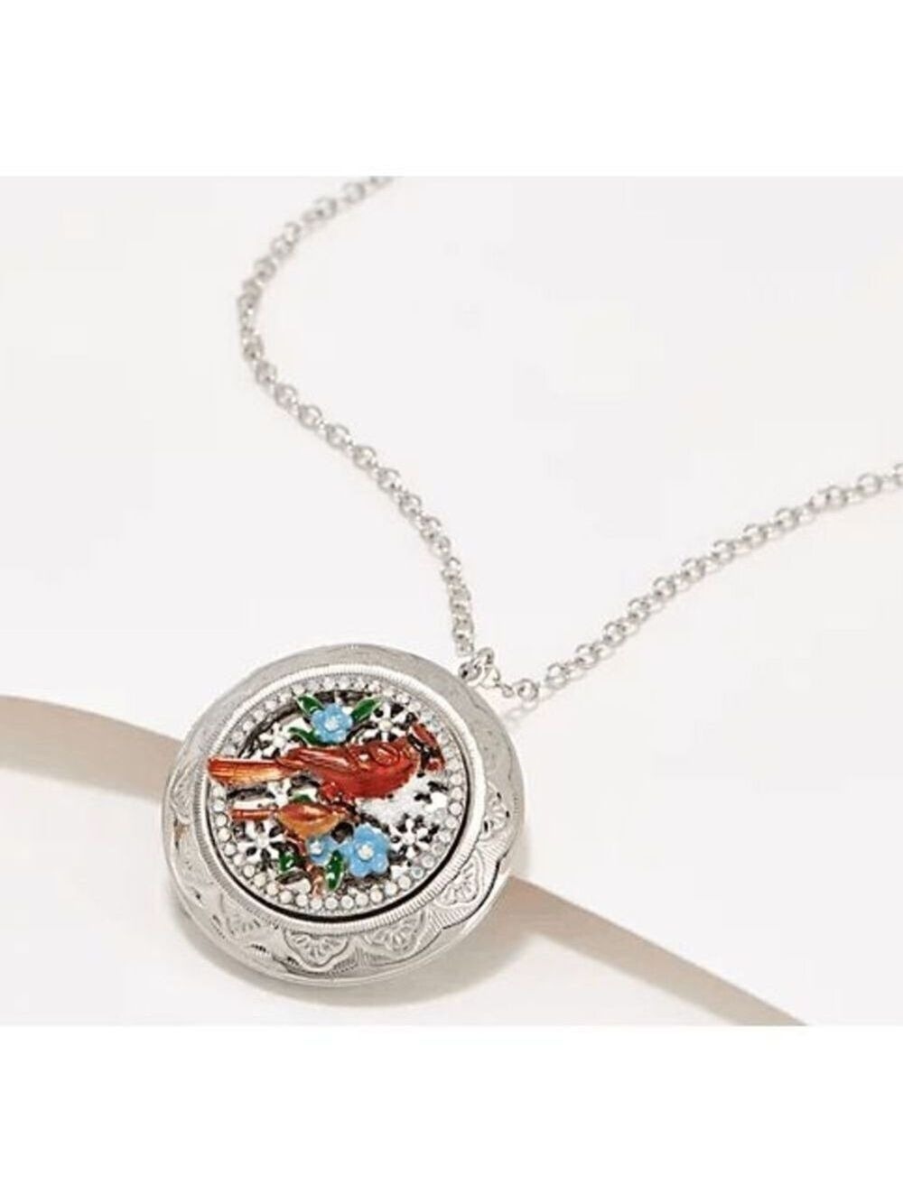 Kirks Folly Cardinal Memories Locket Necklace